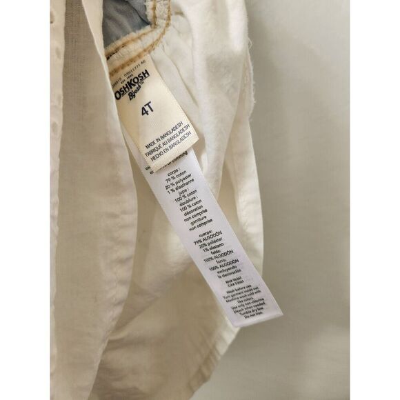 Oshkosh white eyelet faded denim overall‎ little girl dress 4T sweet country - Picture 7 of 8
